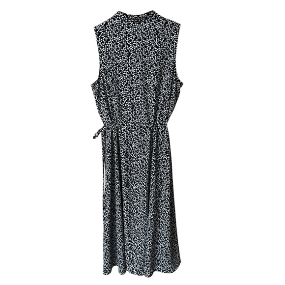 Anne Klein Black and White Patterned Midi Dress - Picture 3 of 10